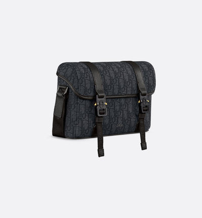 Bolso mensajero con solapa negro Hit The Road de Dior