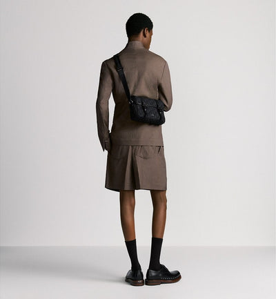 Bolso mensajero con solapa negro Hit The Road de Dior