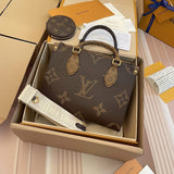 LV - Bolso tote doble pequeño OnTheGo BB Maron