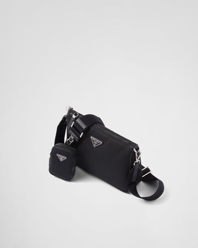 Sac porté épaule en Re-Nylon et cuir Saffiano