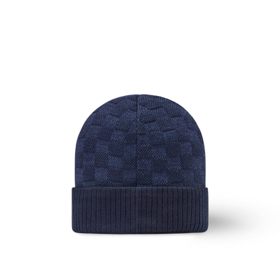 Gorro y bufanda azul marino con diseño de cuadros de Neo Petit