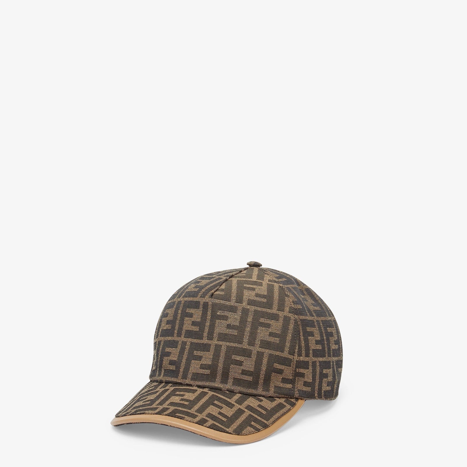 Gorra de béisbol de tejido jacquard FF en color marrón