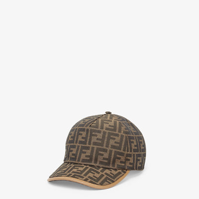 Gorra de béisbol de tejido jacquard FF en color marrón