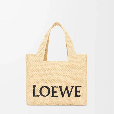 LOEWE - Font Tote Small en rafia