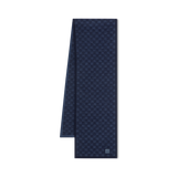 Bonnet et Écharpe Néo Petit Damier Bleu Marine