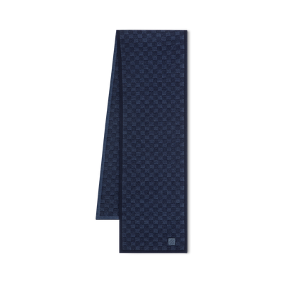 Gorro y bufanda azul marino con diseño de cuadros de Neo Petit