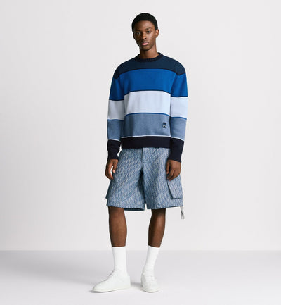 Bermudas cargo Dior Oblique
 Sarga de mezcla de algodón azul