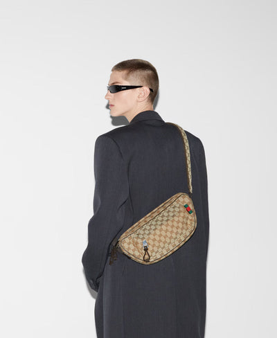 Bolso de hombro grande de lona GG