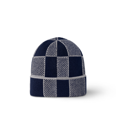 Bonnet et Écharpe Damier Heritage Bleu Marine