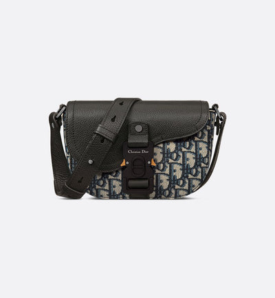 Mini sac Messenger à rabat Saddle Noir et Beige