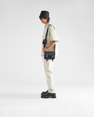 Sac porté épaule en Re-Nylon et cuir Saffiano