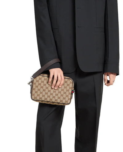 Bolso bandolera pequeño de lona GG