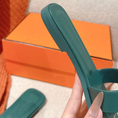 Hermes - Sandalias verde botella