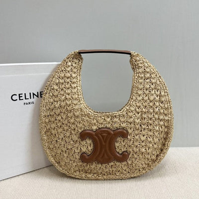 Céline - BOLSO HOBO EN Rafia y Piel de Becerro