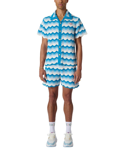 Camisa de crochet con degradado ondulado