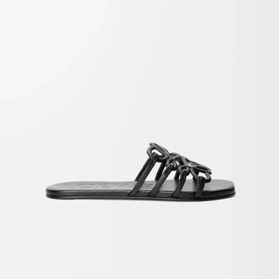 LOEWE - Sandalias Petal Anagram en suave piel de becerro Negra