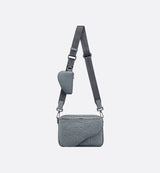 Triple Pouch Saddle Cuir Gris