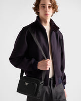 Petit sac porté épaule en Re-Nylon et cuir Saffia