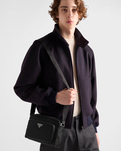 Bolso bandolera pequeño en piel Re-Nylon y Saffia