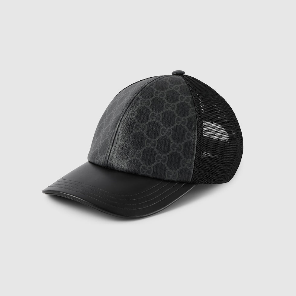 GORRA DE LONA CON MONOGRAMA GG Negra