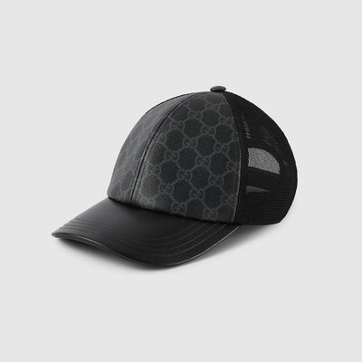 GORRA DE LONA CON MONOGRAMA GG Negra