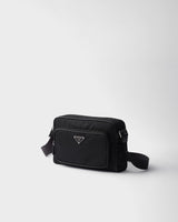 Petit sac porté épaule en Re-Nylon et cuir Saffia