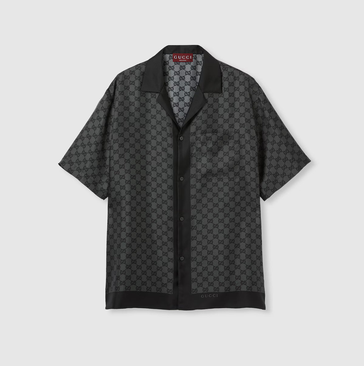 Camisa de bolos de sarga de seda estampada