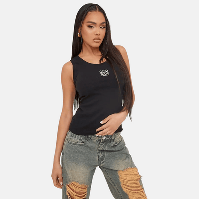 Loewe - Camiseta de tirantes de algodón Anagram Negro