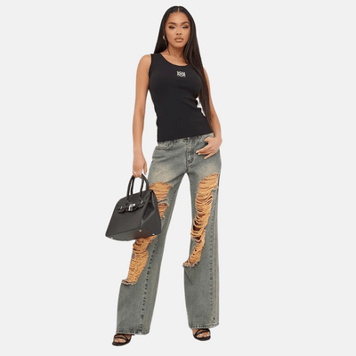 Loewe - Camiseta de tirantes de algodón Anagram Negro