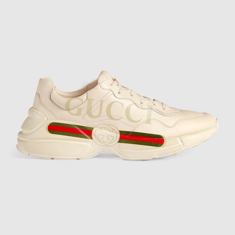 ZAPATILLAS DE PIEL RHYTON PARA HOMBRE CON EL LOGOTIPO DE GUCCI