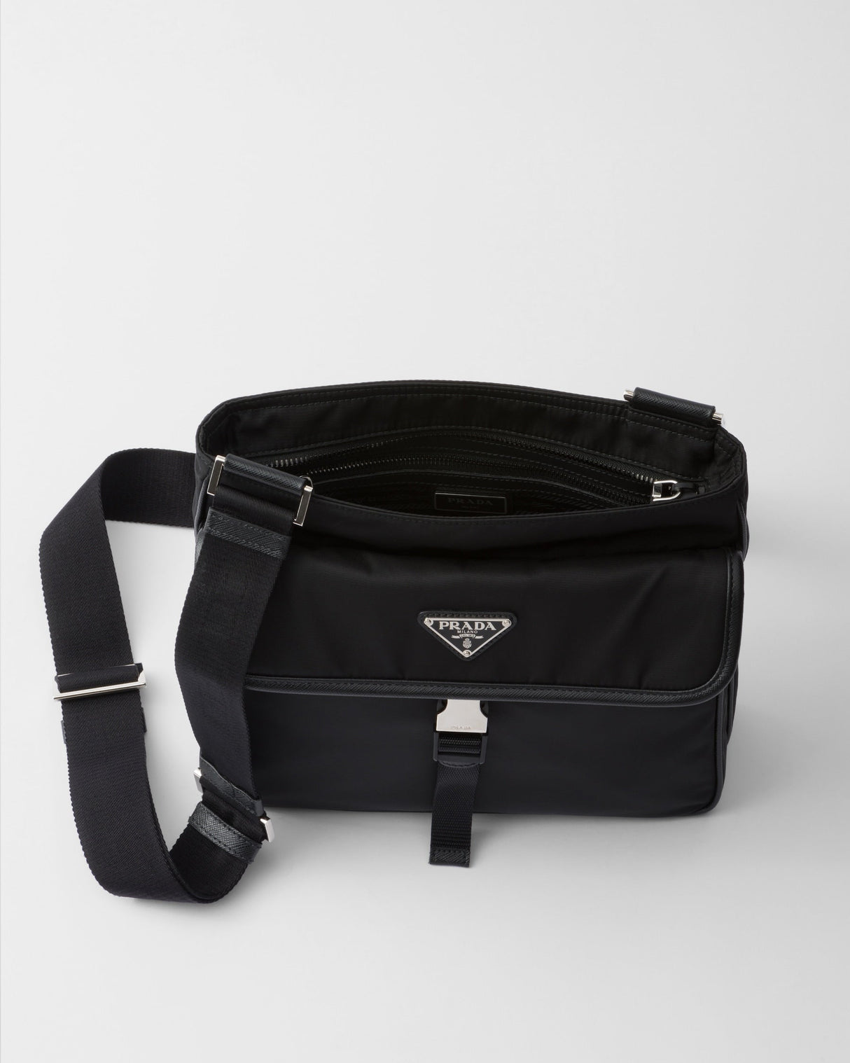 Sac porté épaule en Re-Nylon et cuir Saffiano