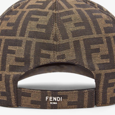 Gorra de béisbol de tejido jacquard FF en color marrón