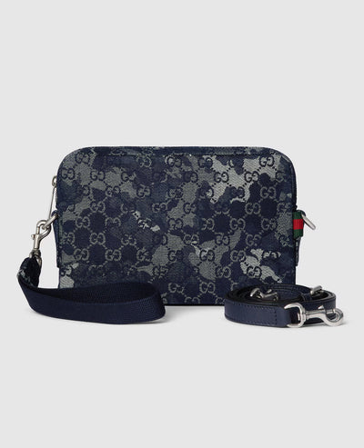 Sac à bandoulière en denim GG petit format