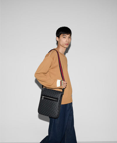 Bolso de hombro mediano negro GG