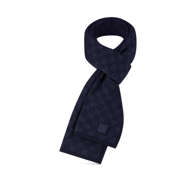 Gorro y bufanda azul marino con diseño de cuadros de Neo Petit