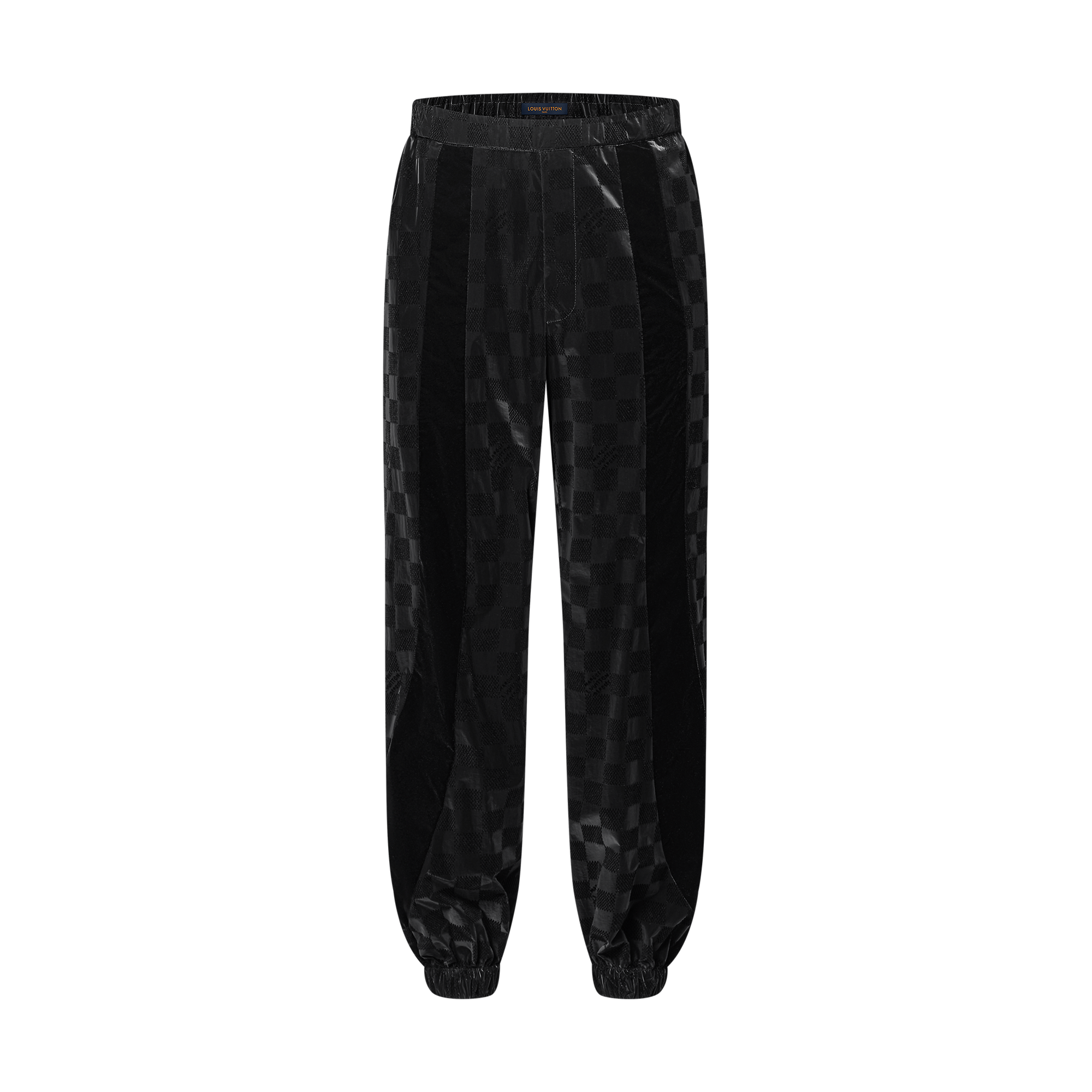 Pantalones de jogging técnicos con estampado de cuadros flocados