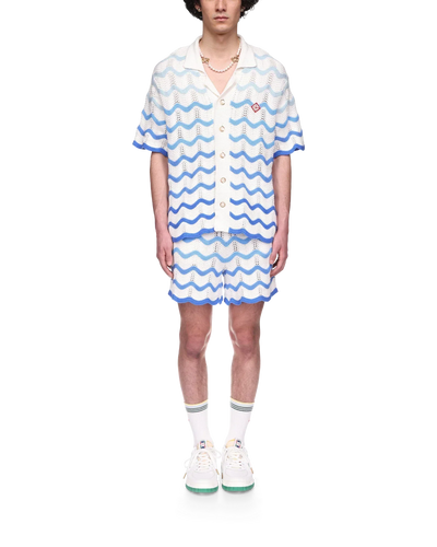 Camisa de crochet con degradado ondulado