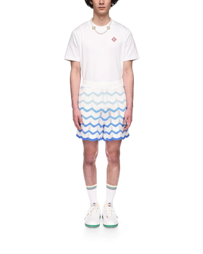 Shorts de crochet con degradado ondulado