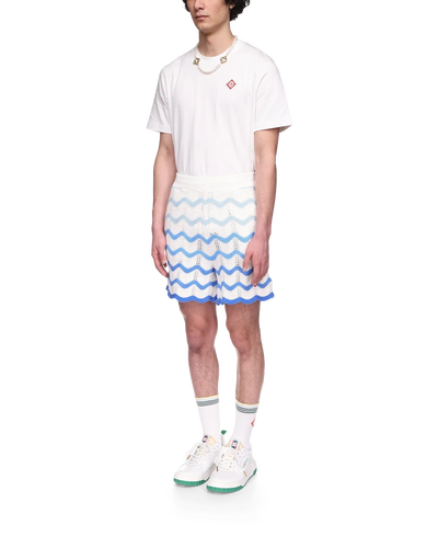 Shorts de crochet con degradado ondulado