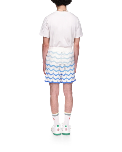 Shorts de crochet con degradado ondulado