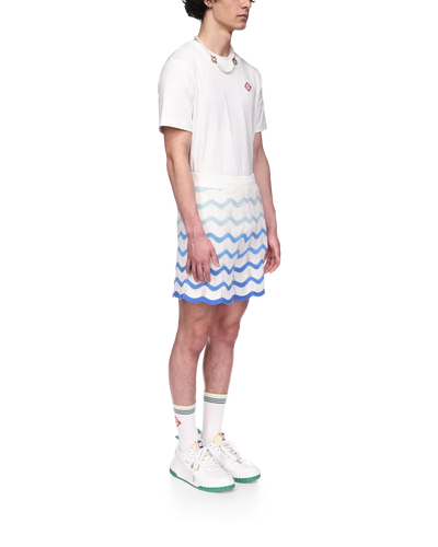 Shorts de crochet con degradado ondulado