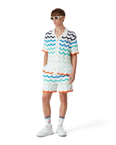 Gradient Wave Crochet Shirt