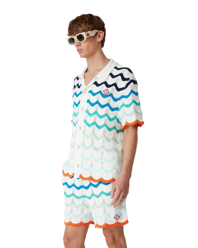 Gradient Wave Crochet Shirt