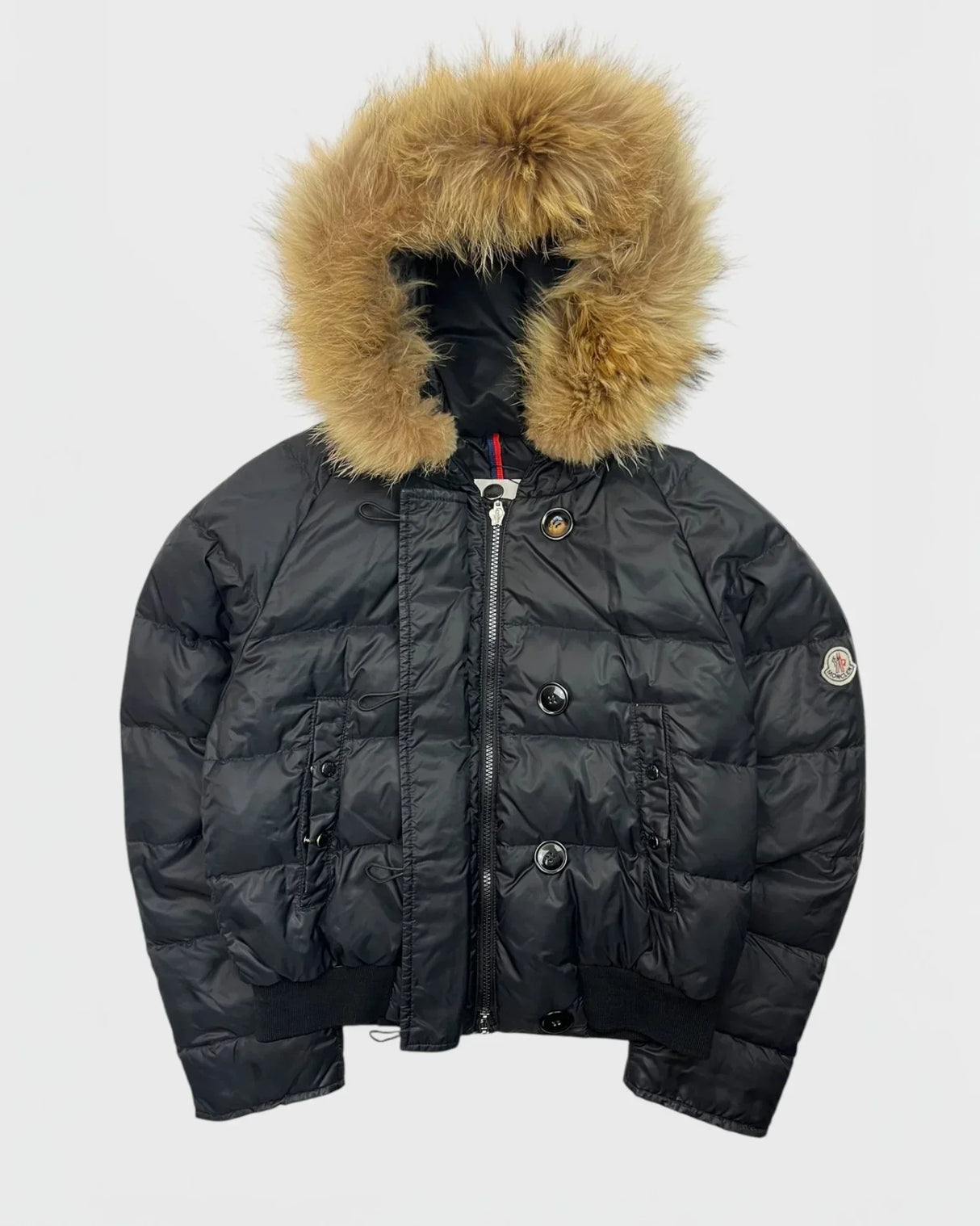 Chaqueta de plumón con forro de piel de Moncler