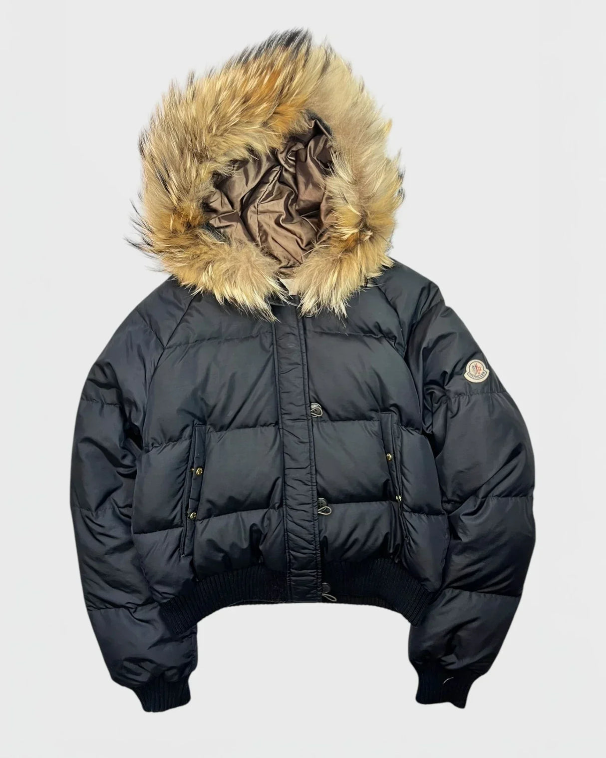 Chaqueta de plumón de piel de Moncler