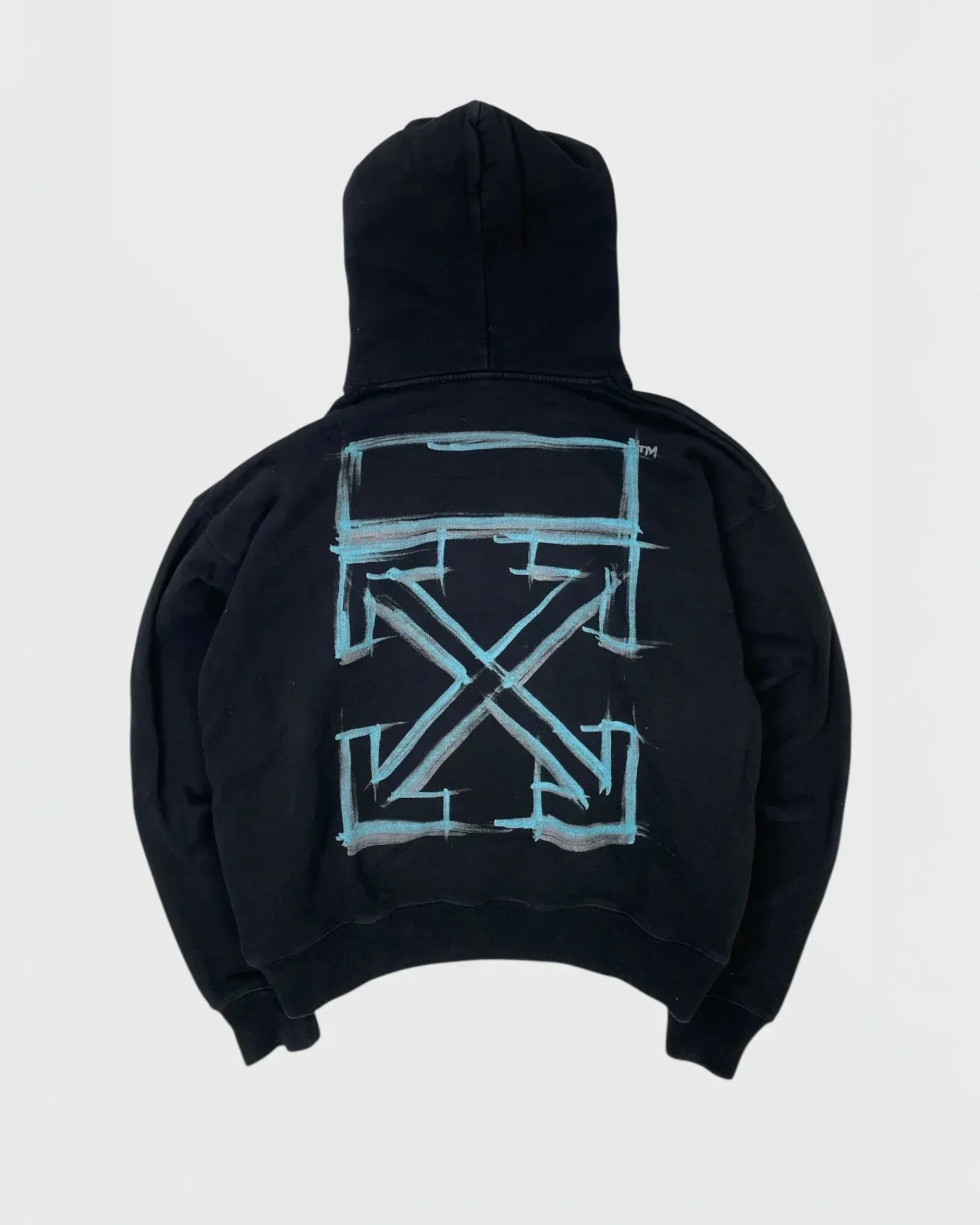 Sudadera con capucha de color blanco roto