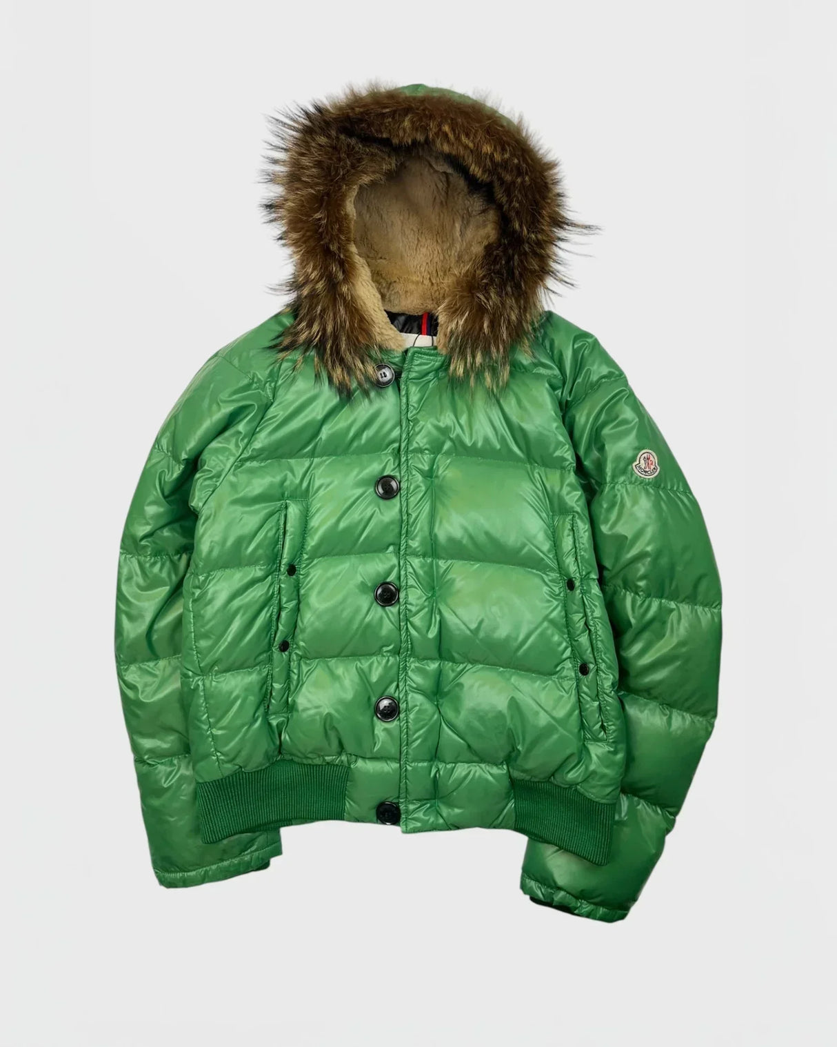 Chaqueta de plumón de piel de Moncler