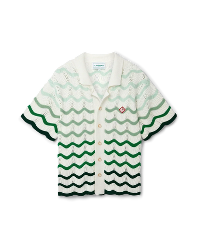 Camisa de crochet con degradado ondulado