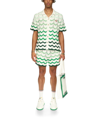 Camisa de crochet con degradado ondulado