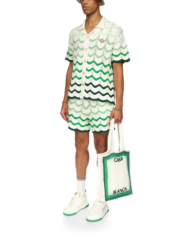 Camisa de crochet con degradado ondulado